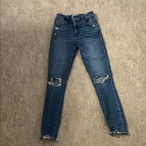 Abercrombie & Fitch The Super Skinny Ankle High Rise Blue Jean Size 24 | 00